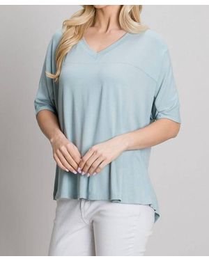 Allie Rose V-Neck Blouse - Gray