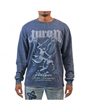 JUREN Destroy Your Demons Crewneck Sweatshirt - Blue