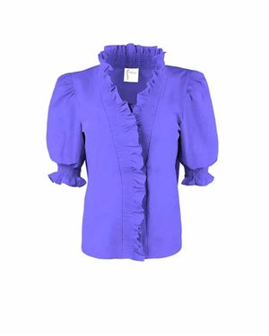 Finley Cici Shirred Shirt - Blue