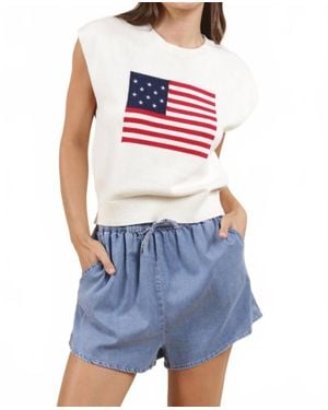 Sadie & Sage American Dream Flag Sweater - Blue