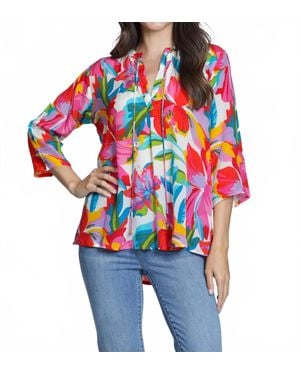Apny V-Neck With Tassel Top - Red