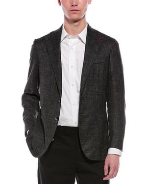 Isaia Silk, Cashmere, & Linen-Blend Jacket - Black