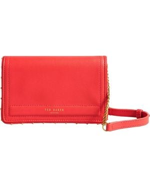 Ted Baker London Kahnisa-Studded Edge Leather Purse, Coral - Red
