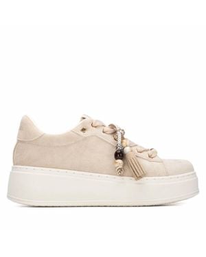 Refresh Casual Platform Suede Sneakers - Natural