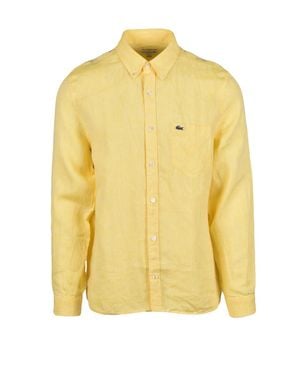 Lacoste Regular Fit Linen Shirt - Yellow