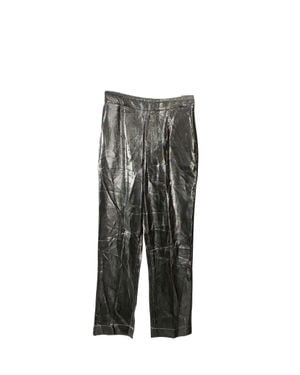 Isa Arfen Slim Fit Lamé Pants - Gray