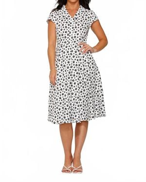 Orchid Bloom Cat Paw Swing Dress - White