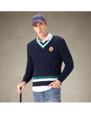 Members Only Cable Knit Cricket Sweater - Blue