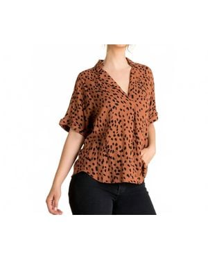 Thml Collared Print Blouse - Brown