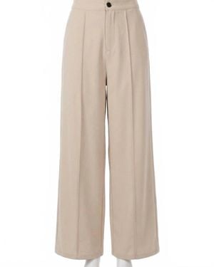 She + Sky Scuba Wide Leg Pants - Natural