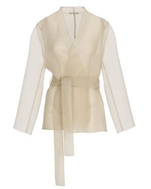 Antonelli Elia Belted Silk Blazer - Natural