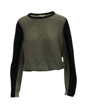 Helmut Lang Knit Crop Sweater - Green