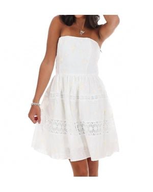 Klesis Lovelace Embroidered Mini Dress - White