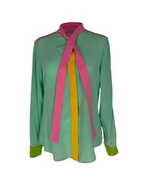 Moschino Neck Tie Blouse - Green