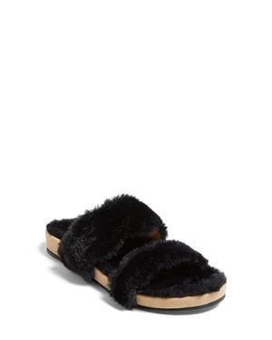 Jack Rogers Lauren 141211Sa01-001 Slipper Faux Fur Slide Jobb1457 - Black
