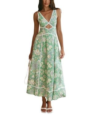 AMINA GLAM Maxi Dress - Green