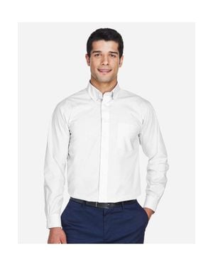 Devon & Jones Crown Collection Tall Broadcloth Woven Dress Shirt - White