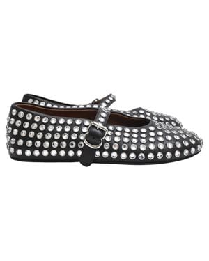 Alaïa Strass Ballet Flats - Black