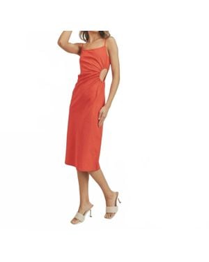 Lush Crimson Cutout Dress - Red