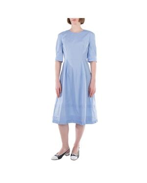 【送料&関税込】Marni Light Blue Cotton Mini Dress Mini flared cotton dress Blue For Women | Maje