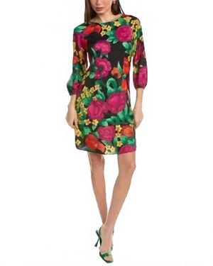 Flora Bea Danniella 3/4 Sleeve Dress - Red