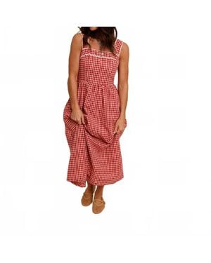 Bailey Rose Cherry Pie Gingham Midi Dress - Red