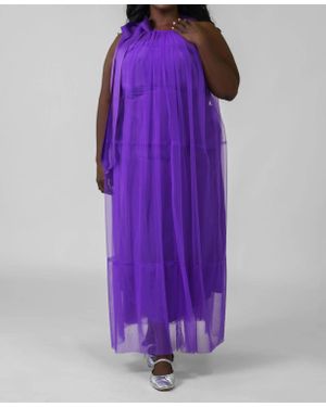 Psophia Sleeveless Tulle Dress - Purple