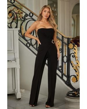 TRUEDAMES Side To Side Open Flap Jumpsuit - Black