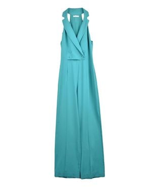 Patrizia Pepe Vest Neckline Wide-Leg Polyester Jumpsuit - Blue