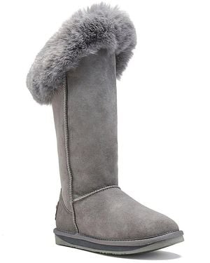 Australia Luxe Foxy Tall Suede Boot - Gray
