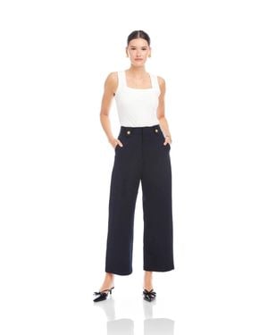 Fifteen Twenty Janice Cropped Wide-Leg Pants - Blue