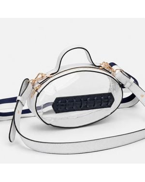 Fashnzfab Football Shaped Transparent Crossbody Bag - Red