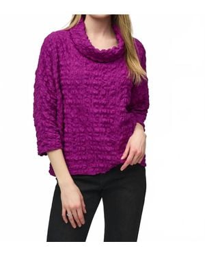 Joseph Ribkoff Bubble Jacquard Boxy Top - Purple