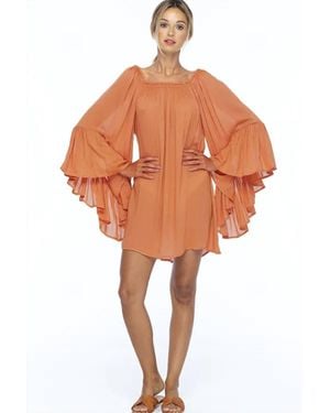 Indah Kamani Ruffle Mini Dress - Orange