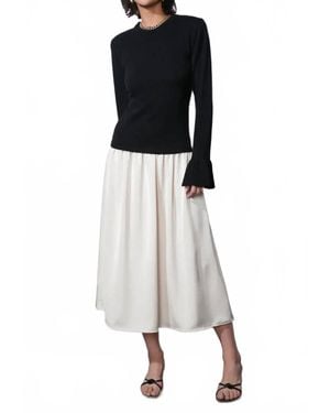 Greylin Jovie Twofer Sweater Midi Dress - White