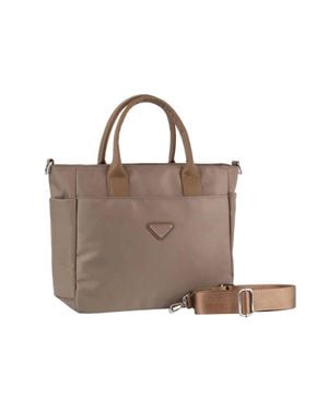 Handbag Factory Corp Travel Handbag Tote Bag With Trolley Sleeve - Metallic