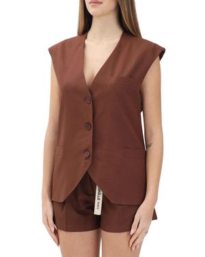 Gaelle Linen Viscose Vest - Brown