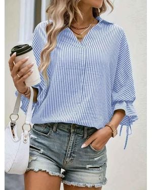 TRUEDAMES Clasi Striped Blouse - Blue