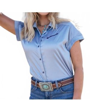 Cruel Denim Pasadena Texas Cowgirl Top - Blue