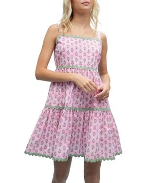 Wishlist Sweet Garden Tiered Mini Dress - Purple