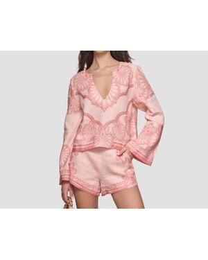 Shani Shemer Hilda V-Neck Shirt - Pink