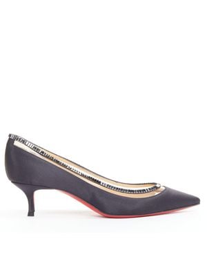 Christian Louboutin Satin Crystal Kitten - Blue