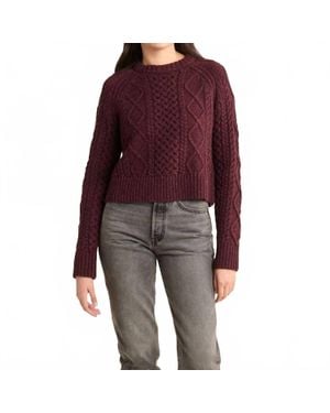 Pendleton Shetland Wool Cable Sweater - Red