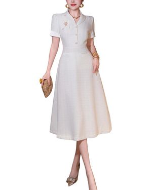 BURRYCO Short Sleeve Midi Dress - White