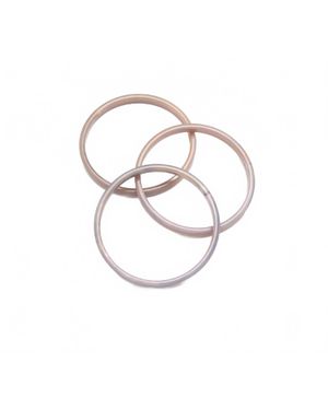Pono Three Piece Braille Bangle Set - White