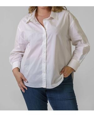 Skies Are Blue Poplin Long Sleeve Shirt - Gray