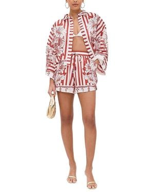 AMINA GLAM 2Pc Shirt & Short Set - Red