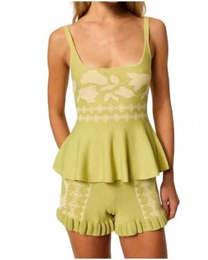 MISA Los Angles Lexi Knit Pull-On Shorts - Yellow