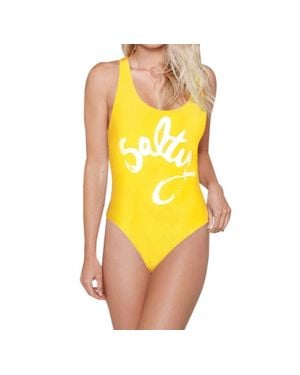 Aila Blue One Piece Swimsuit - Yellow