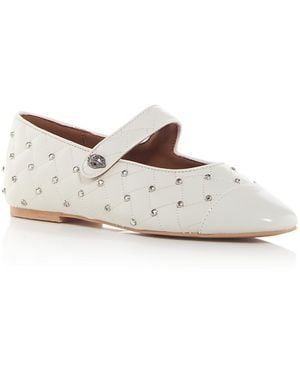 Kurt Geiger Orbit Rhinestone Made Flat Shoes - White